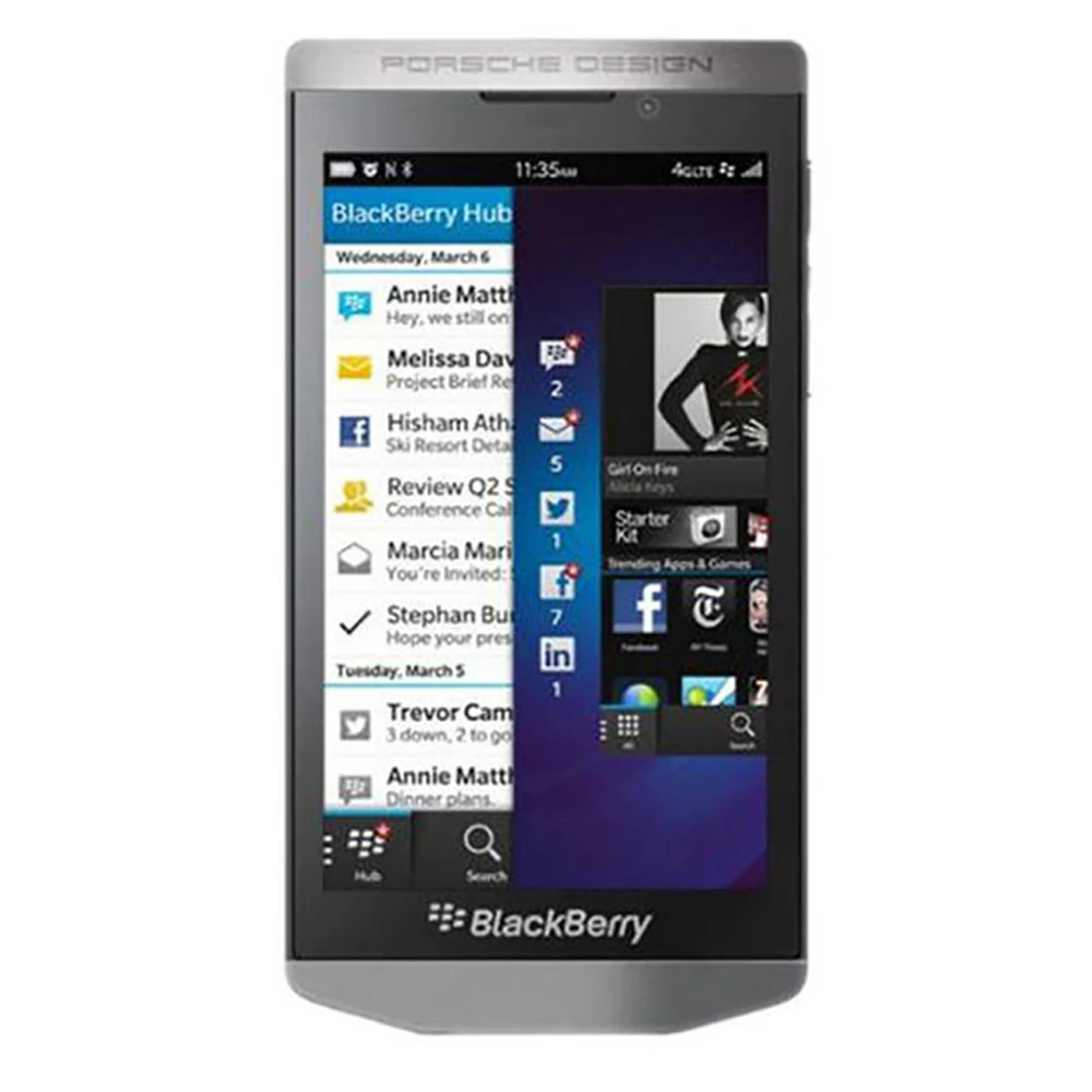 Oryginalny BlackBerry Porsche Design P'9982 odblokowany telefon komórkowy 4G LTE 64 GB 2 GB RAM 12 MP aparat P9982 nowy telefon komórkowy