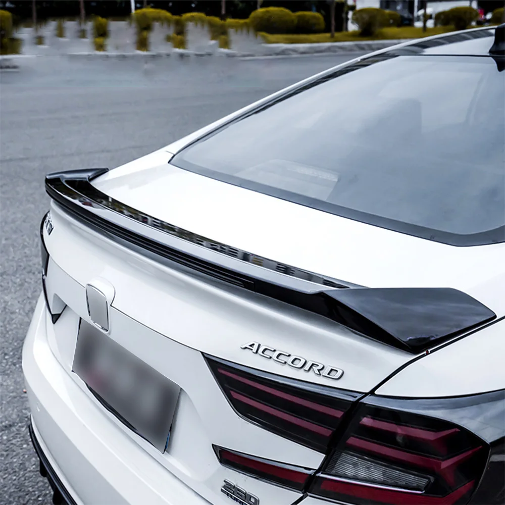 

New Design Rear Wing Spoiler For Honda ACCORD 2018 2019 Flowing Brake Lamp Trunk Lid ABS Plasti Car Spoiler Wing for accord Part