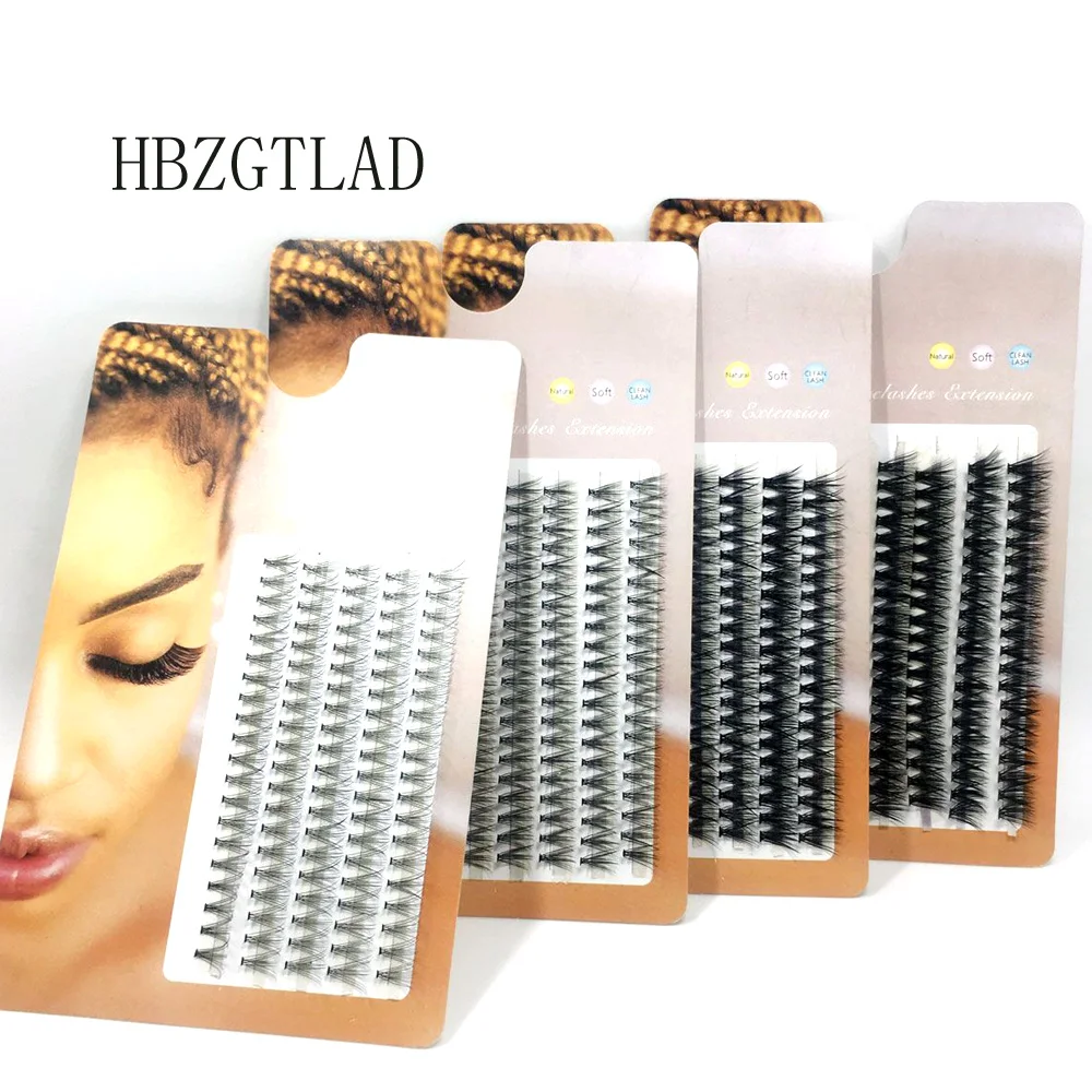 Hot 100 Clusters/box Cluster eyelashes thick 10D Individual eyelash extension lashes bunches professional faux eye lashes new