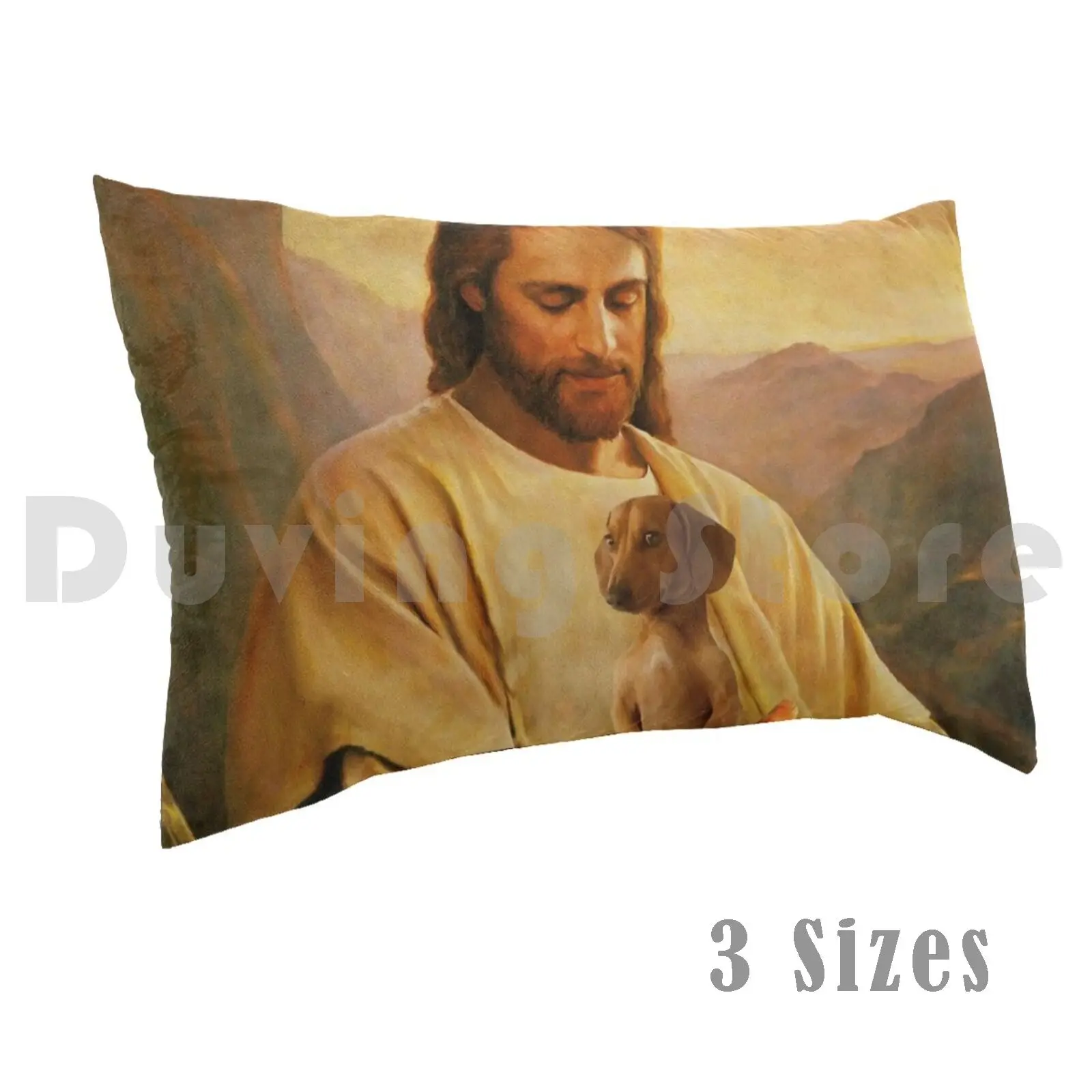 

pillow Case Jesus And The Funny Dachshund Dog Gift Hat Dog Lover Animal Lover Dog Humor Dog Quote I Love