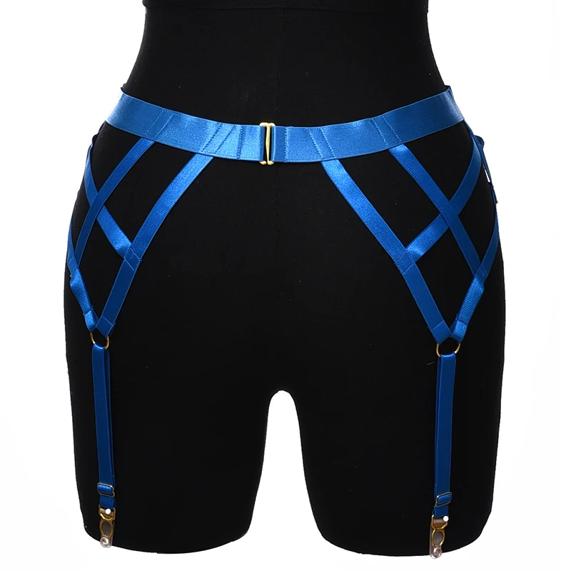 Goth Hohl Hohe Taille Strumpfband Gürtel Multicolor Rave Tragen Körper Harness Elastische Gürtel Einstellbare Sexy Bondage Strumpf Körper Käfig