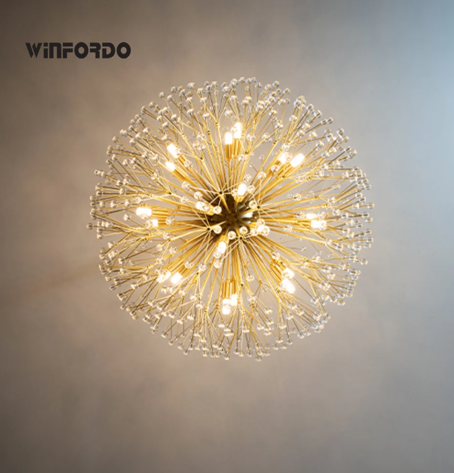 2024 Modern Luxury Led Crystal Chandelier Dandelion Lighting For Home Decoration AC110V-220V Winfordo Lighting