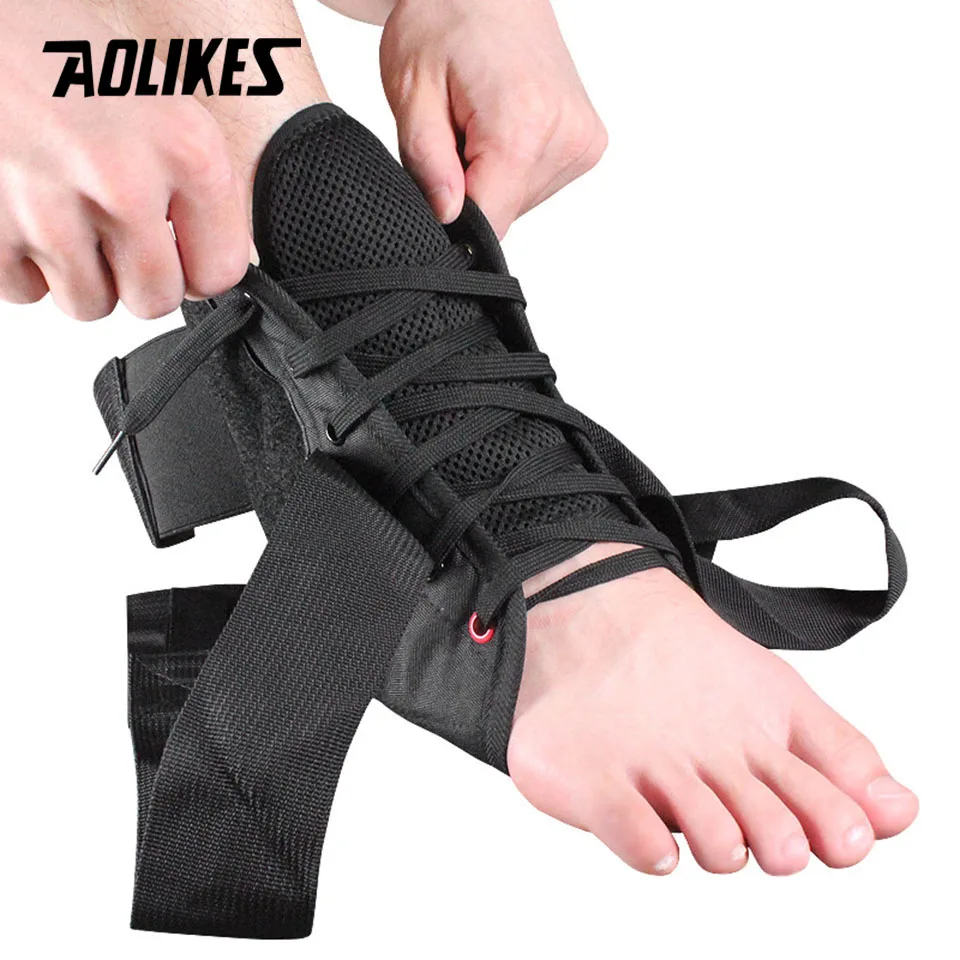 AOLIKES-Suporte de Tornozelo, Lace Up Ajustável, Correias Estabilizadoras, Correias para Pé Torcido, Meias de Compressão, Manga, Esportes, 1Pc