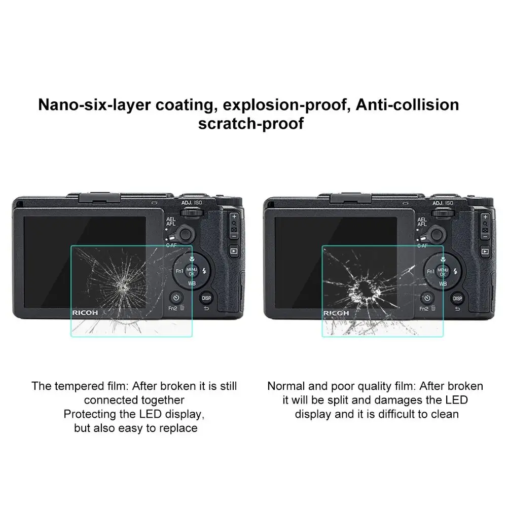 PULUZ-غشاء زجاجي مُقسّى 2.5D 9H ، لـ Ricoh GR II/Ricoh GR III