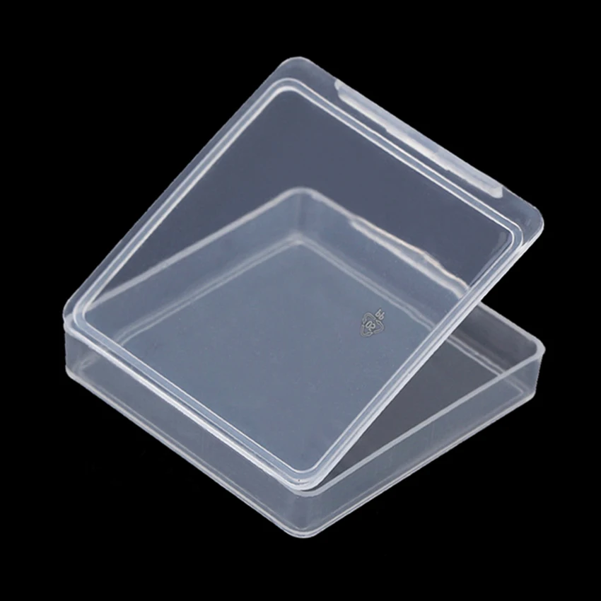 Mini Plastic Square Clear Beads Storage Containers Box for Collecting Small Items, Beads, Jewelry, Crafts 4.7x4.7x0.8cm