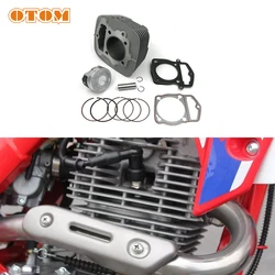 Motorcycle Cylinder Kit With Air Cylinder Block Piston Head Base Gasket 65mm Big Bore For HONDA CRF230 FTR223 SL230 XR CB250D-G