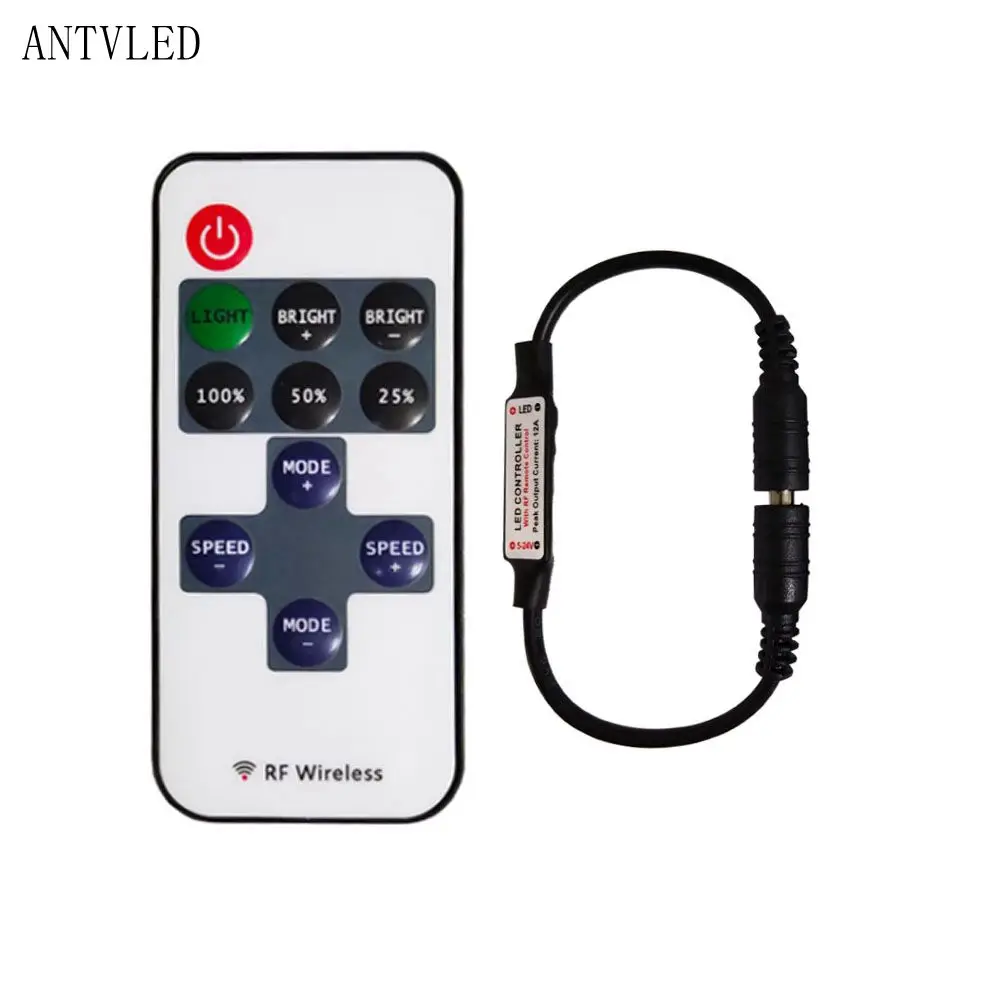 DC5-24V Mini 11Keys RF Wireless Led Remote Controller Led Dimmer Controller For Single Color Light Strip SMD5050/3528/5730/3014/