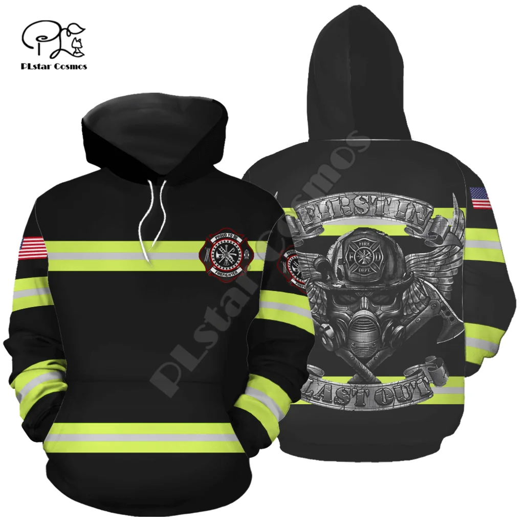 PLstar Cosmos Amazing USA Firefighter Fireman 3D Print Hoodies Sweatshirts  Zip Hooded For Men And Women Casual Streetwear Q22