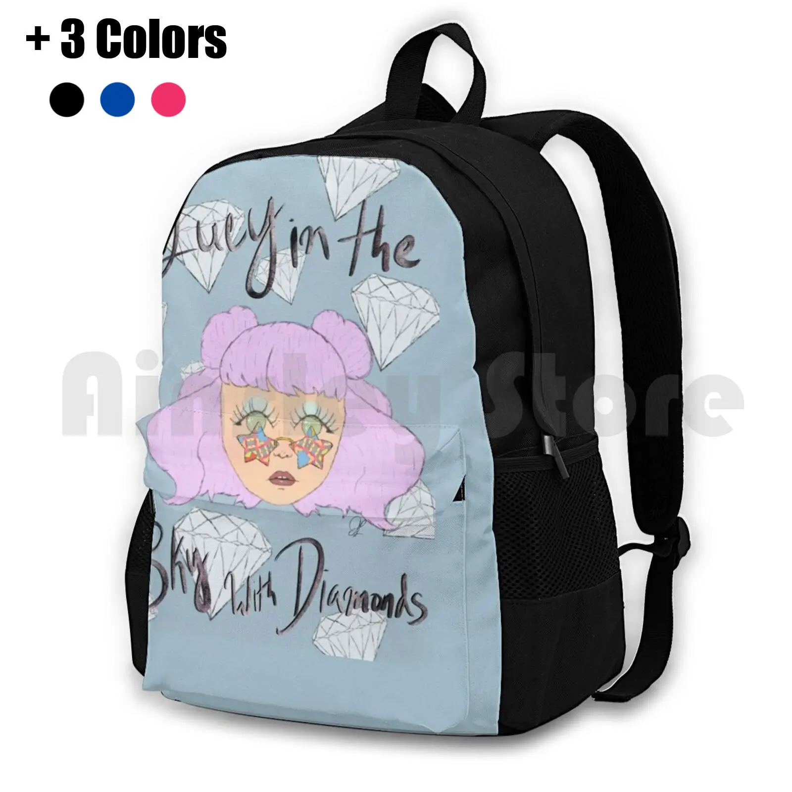 Lucy In The Sky With Diamonds / The Girl With Kaleidoscope Eyes Outdoor Hiking Backpack Waterproof Camping Travel Kaleidoscope