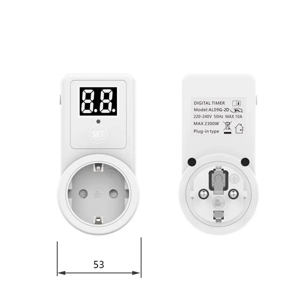 EU Countdown Switch Two Digit Display Countdown Timer Universal Timing Socket Kitchen Mechanical Timer Battery Charging Timer