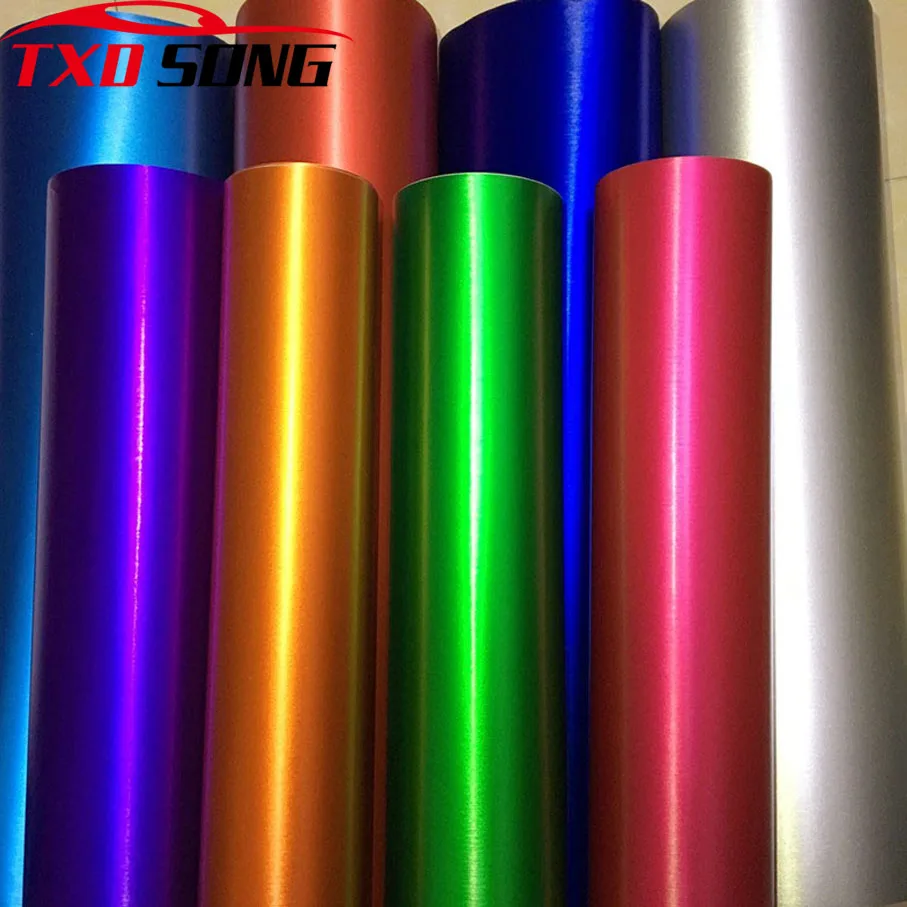 

5/10/15/20M X 152CM Silver Metallic Brushed Aluminum Vinyl Metal Car Wrap Film DIY Styling Adhesive Car Motorbike Sticker Decal