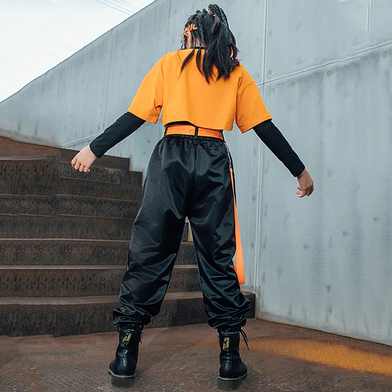 Jazz Dance Kleidung Für Mädchen Overalls Hip Hop Kostüm Tops Cargo Hosen Jazz Leistung Outfits Street Dance Rave Kleidung BL7104