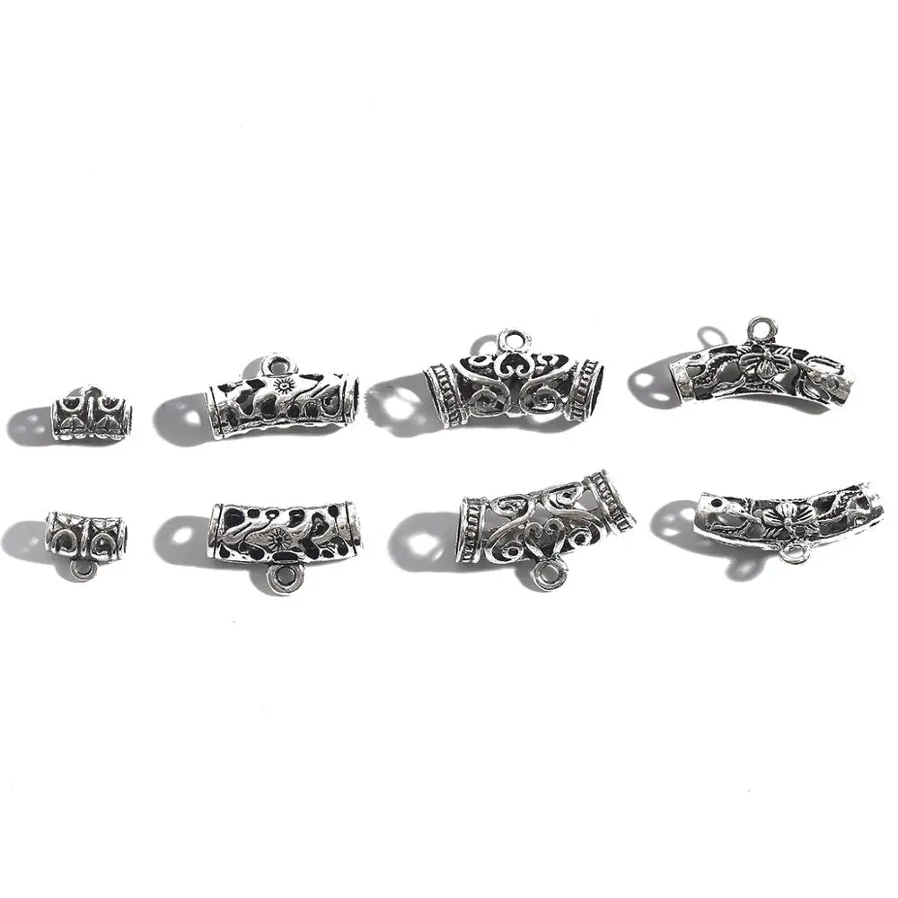 10pcs 11/22/25/26mm Tibetan Silver Tube Beads Metal Spacer Beads Hollow Tube Charms for Jewelry Making DIY Bracelet Necklace