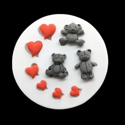 Heart Bear Shape Silicone Mold Sugarcraft Chocolate Cupcake Baking Mold Fondant Cake Decorating Tools