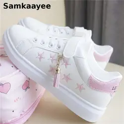 Size 33-40 Womens Flats Shoes Spring Autumn Female Leather Sneakers Ladies Fringe Star Lace-Up Casual Zapatillas Chaussure y48