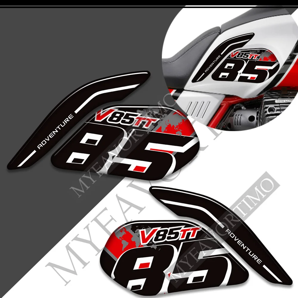 Windshield Windscree Stickers Tank Pad Trunk For Moto Guzzi V85TT V85 TT Protector Decals Luggage Cases Emblem Logo