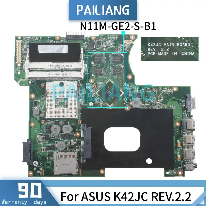 

PAILIANG Laptop motherboard For ASUS K42JC REV.2.2 Mainboard HM55 N11M-GE2-S-B1 DDR3 tesed