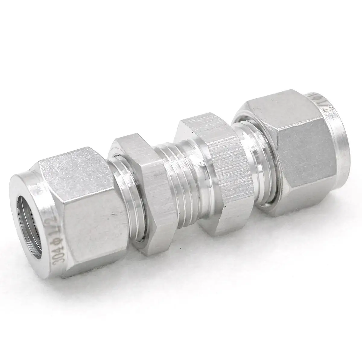 

Fit Tube O.D 1/2" Bulkhead 304 Stainless Steel Ferrule Pneumatic Air Compression Pipe Fitting