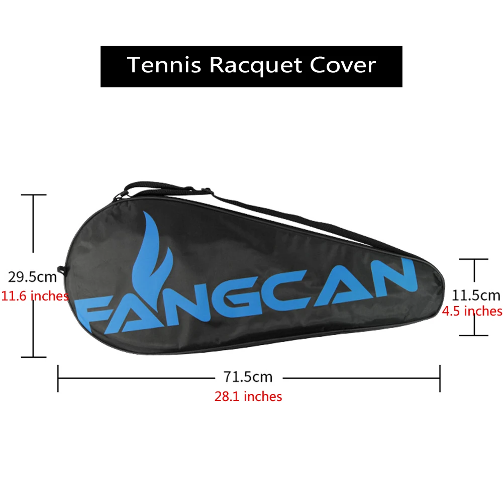 Fangcan bolsa para raquete de tênis, sacola esportiva, à prova d'água, oxford, de ombro, cor preta