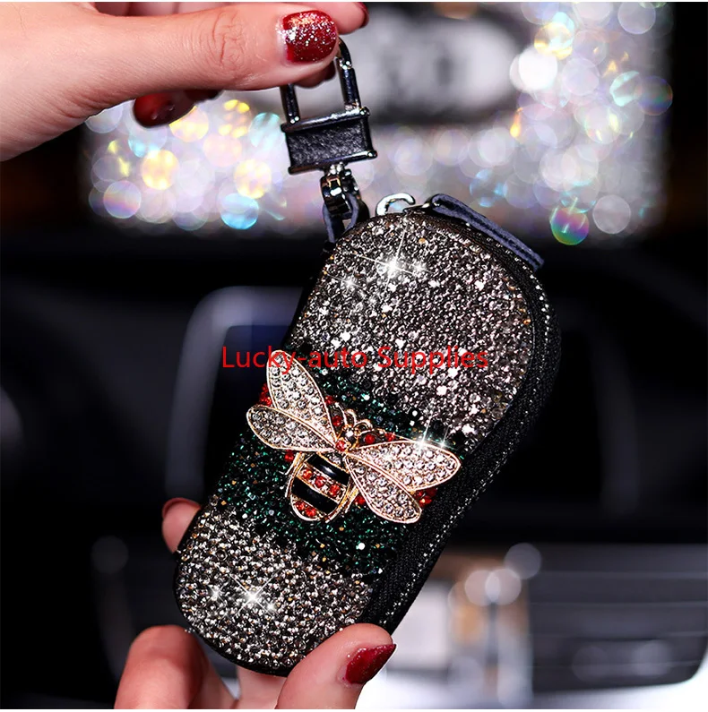 Car Bee Driving License Leather Case Diamond Car Driving License Package Driving License Bee Key Case for This Car