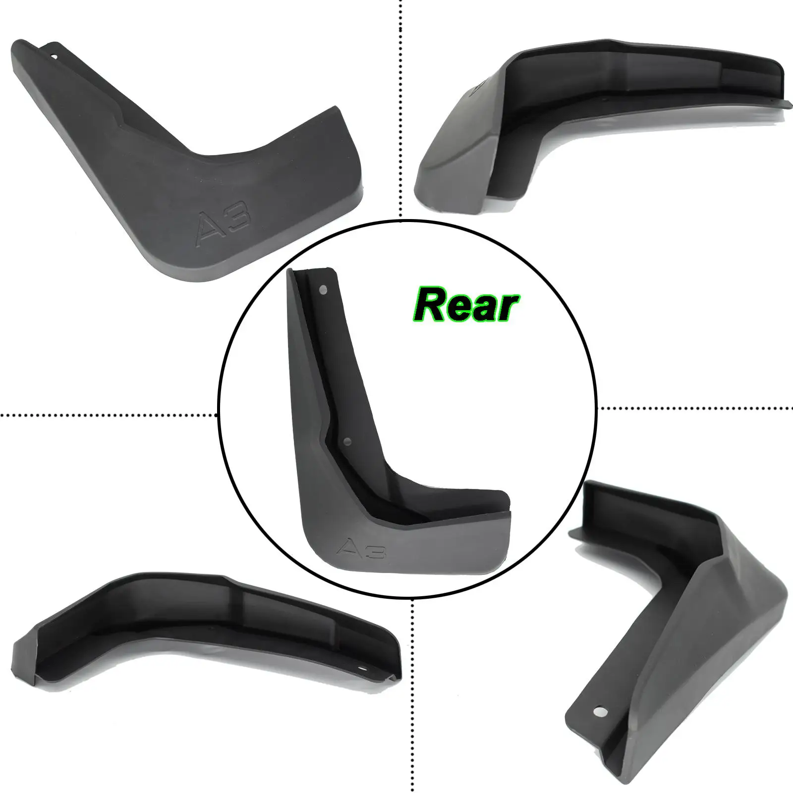 For Audi A3 Sedan Limousine Saloon 2017 - 2021 Mudflaps Mudguards Mud Flaps Splash Guards Fender Liner Front Rear 2018 2019 2020