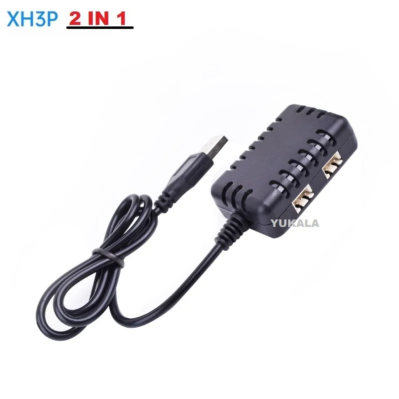 Wltoys 144001 124019 124018 XK K130 12428 12401 12402 K989 K969 RC 자동차 부품용 고속 USB 충전기, 2 in 1, 7.4V 1000Mah * 2 XH-3P