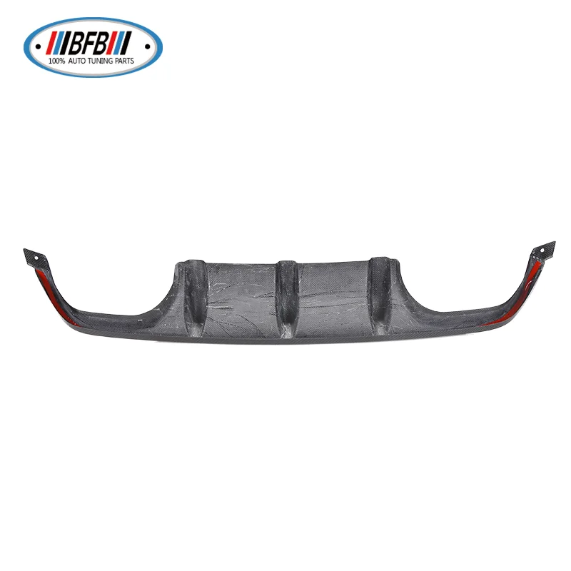 BFB 1Piece Real Dry Carbon Fiber Rear Lip On Dear Bumper Diffuser Stick-On Style For BMW M Series F80 F82 M3 M4 2014