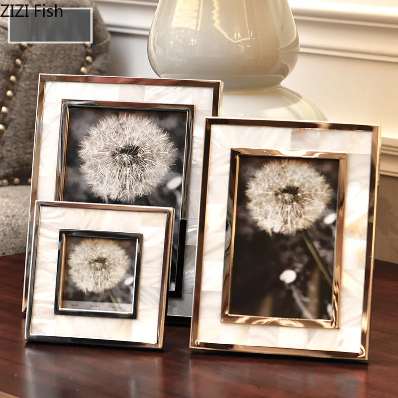 Classical European Alloy Photo Frame 6/7 Inch Dressing Table Bedside Table Desktop Home Photo Frame Decoration Wedding Gala Gift