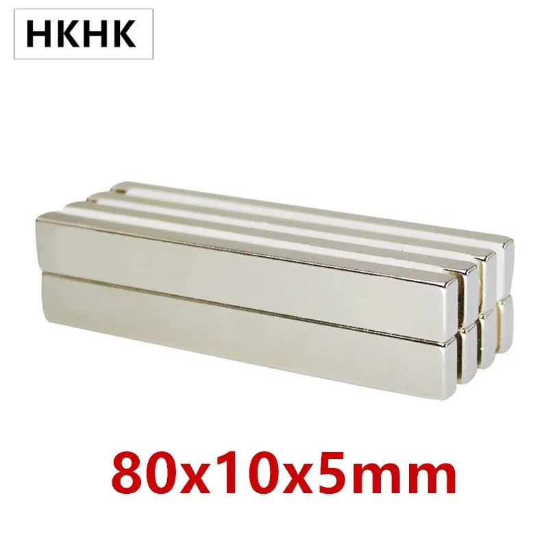 80x10x5 Strong Sheet Rare Earth Magnet Thickness 5mm Block Rectangular Neodymium Magnets 80x10x5mm Strip Magnet 80*10*5 80mm