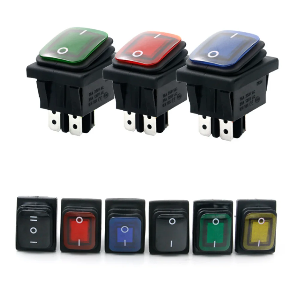 1PC KCD4 Waterproof Switch Rocker Switch Power Switch 2 position4 Pins/6 Pins  self-locking 16A 250VAC/ 20A 125VAC