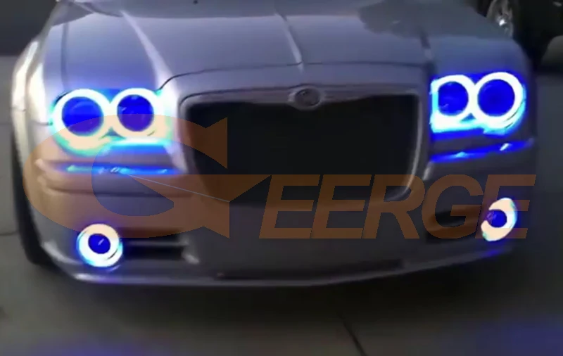 For Chrysler 300 C 300C 2004 2005 2006 2007 2008 2010 BT App RF Remote Control Multi-Color Ultra Bright RGB LED Angel Eyes Light