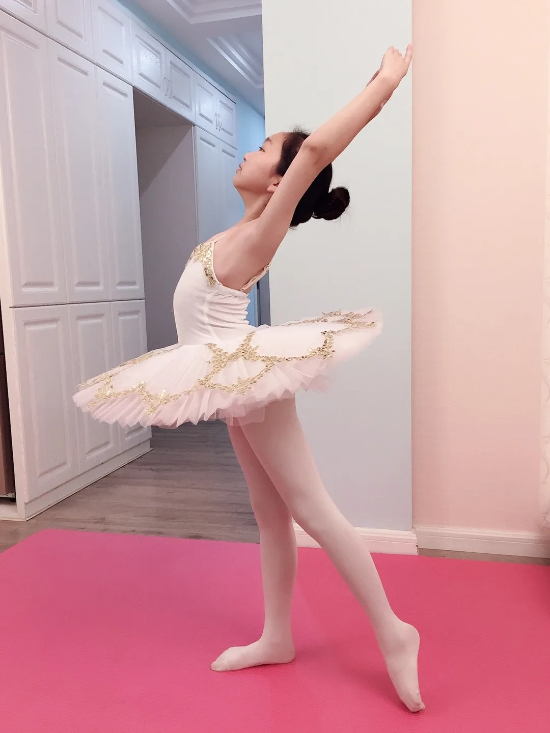 Vestido de Ballet rosa para niñas, tutú para niños, disfraces de baile de Ballet, vestido de bailarina profesional para escenario de Navidad,