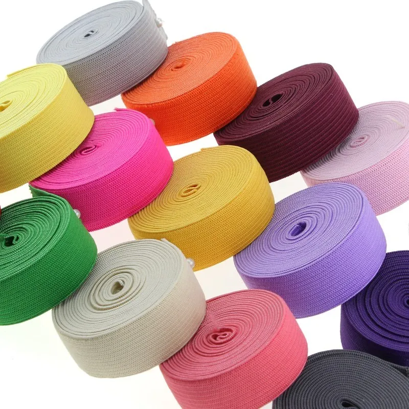 2cm Elastic Bands Thick Plain Weave Nylon Elastic Ribbon DIY Apparel Sewing Lace Trim Waist Bands Garment Accessory 1-2meters