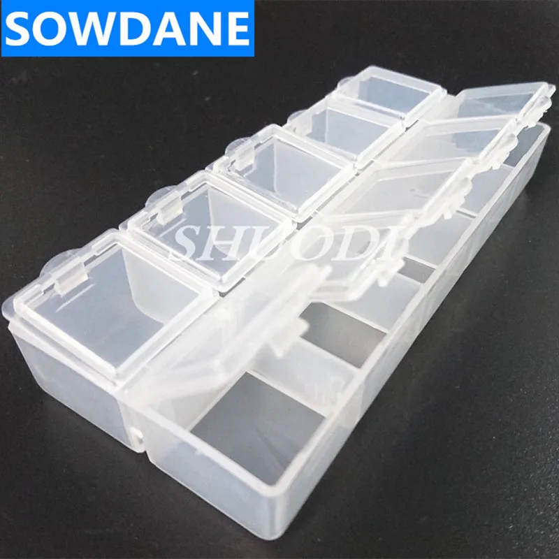 Dental Storage Box 10 Slots Container with Individual Caps for Dental Orthodontic Brackets Buccal tubes Bands Parts Case Box