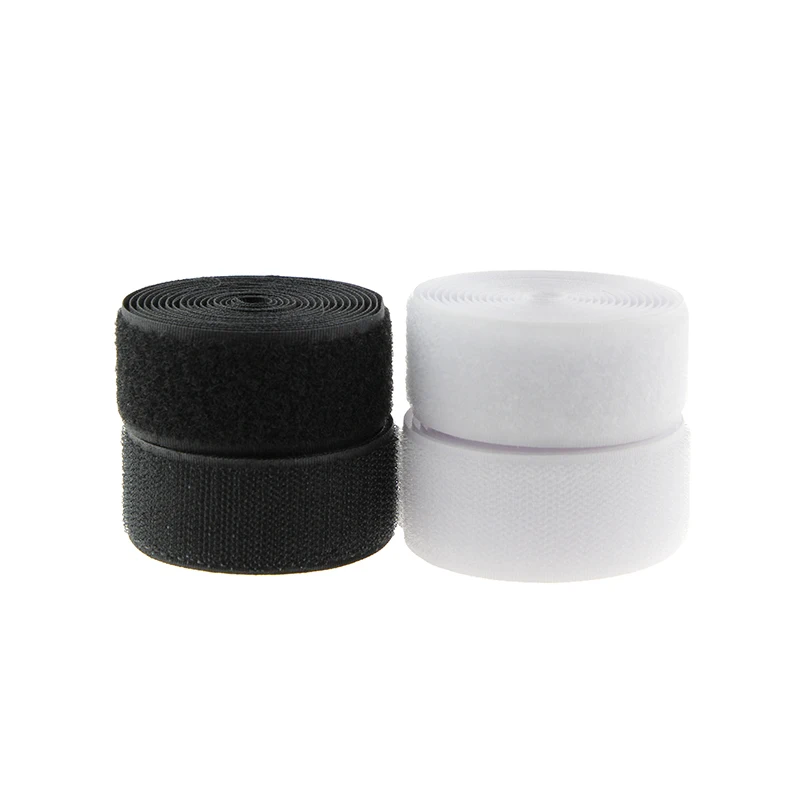 AIJJU Width 16mm-60mm * long 5m Black and white Hook and Loop Tape ( no glue )/Roll Magic Tape Clothing DIY Sewing Accessories