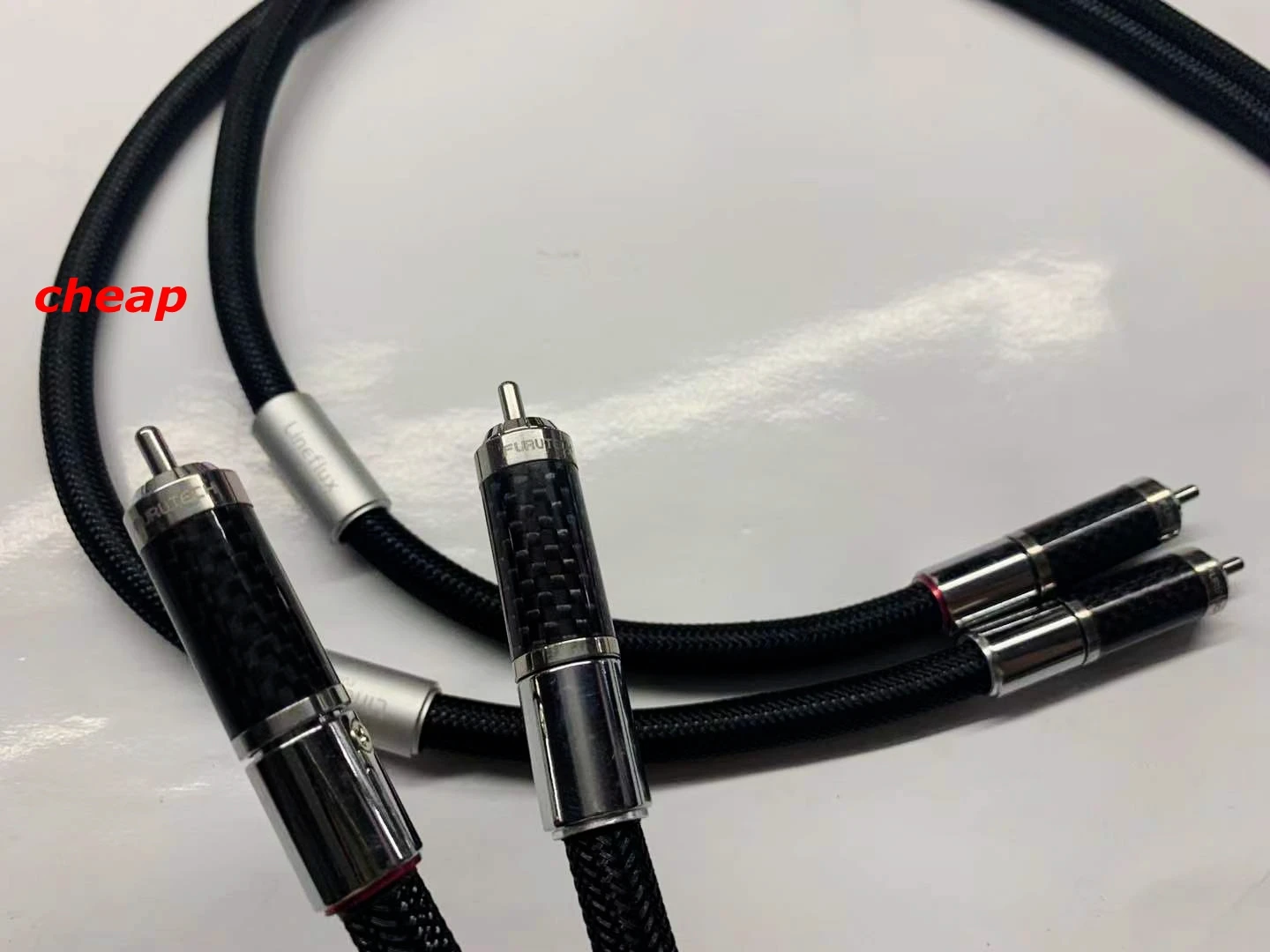 Free shipping--Furutech Lineflux Stream Series RCA Audio Cables with Rhodium Plated Carbon Fiber for HIFI Amplifier CD Player