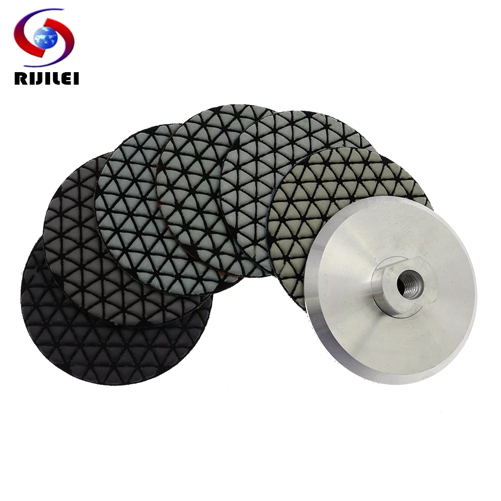 6Pcs Super 4Inchs Dry Diamond Polishing Pads 100mm Flexible Sanding Discs New Design Marble Granite Stone Grinding Wheels