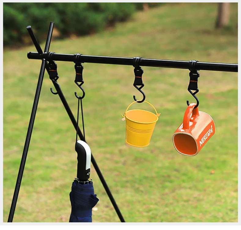 Lightweight outdoor Folding Camping Shelf Aluminum Alloy Clothes Storage Hanger Cookware Eequipment Hanging Rack Triangle Rack