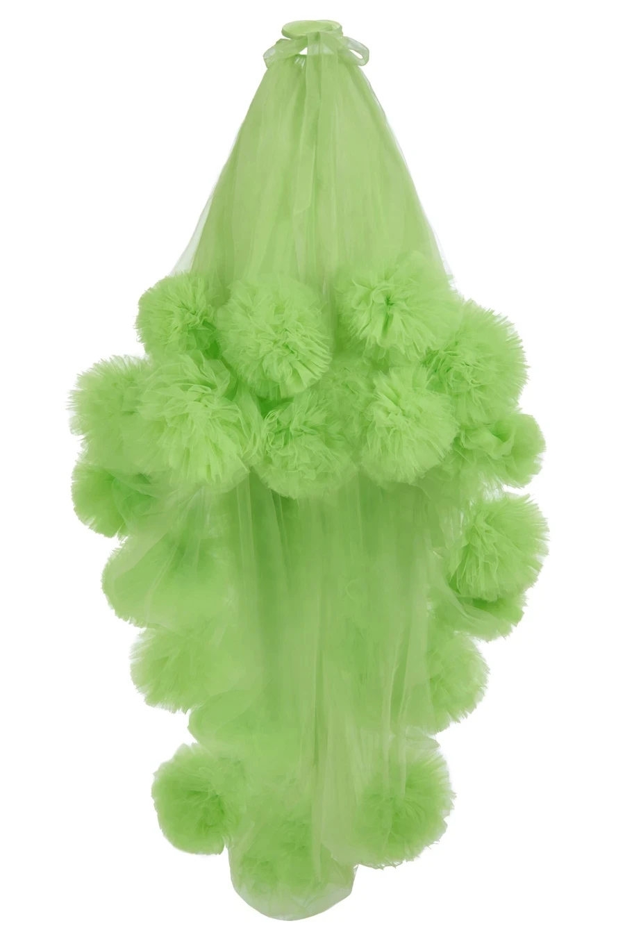 Neon Green Sexy Long Evening Formal Dresses robe de soiree Hi Low Ruffle Tulle Elegant Evening Gown Halter Party Dresses