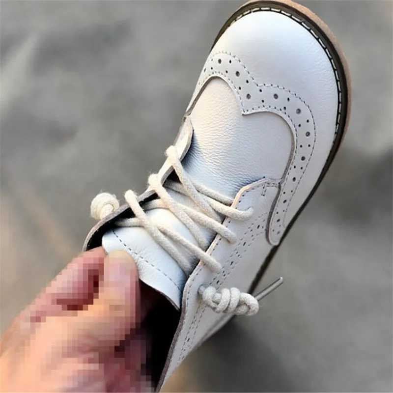 Genuine Leather children\'s ankle boots boys girls casual cowhide boots  autumn winter cotton shoes 2019 new baby children boots