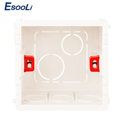 EsooLi caja de montaje ajustable, casete interno de 3 colores, 86mm x 83mm x 50mm para Interruptor táctil tipo 86 y caja trasera de cableado de enchufe