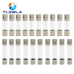 Fusibles de tube en verre à soufflage rapide, une vente, 5x20mm, 6x30mm, 250V, 0.5, 1, 2, 3, 4, 5, 6, 8, 10, 15, 20, 25, 30 A, 10 pièces par lot fusible Médailles,