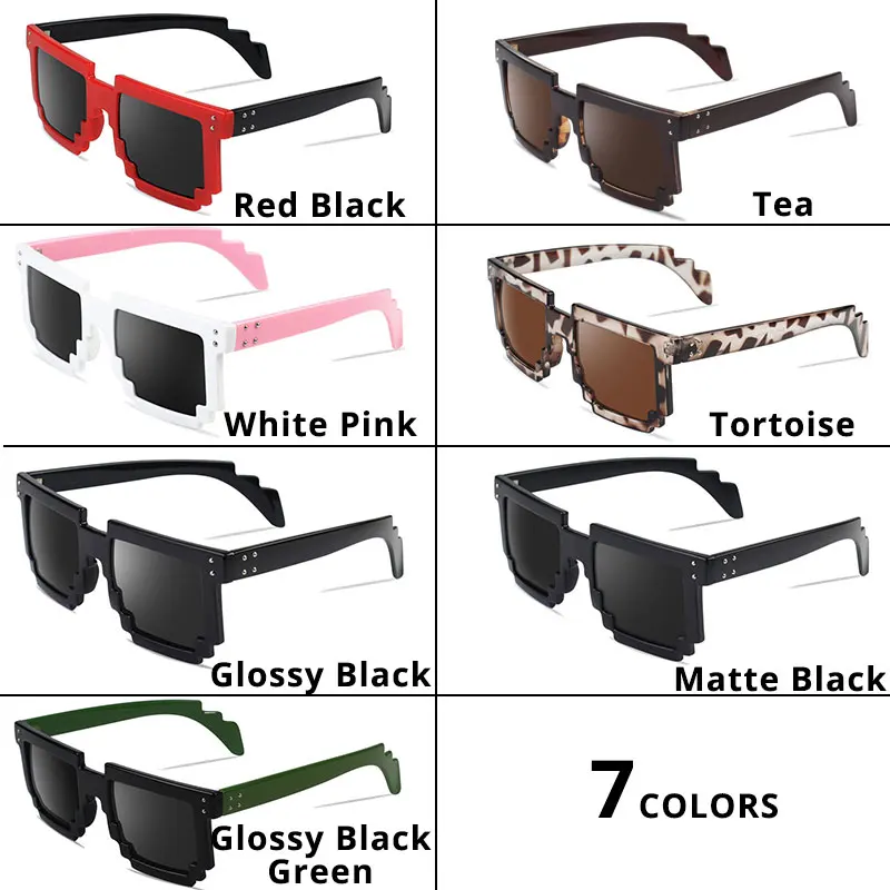 Sunglasses Pixel Points for Women Men\'s Fashion Glasses Glossy Black Matt Black Tea Red Pink Green Tortoise