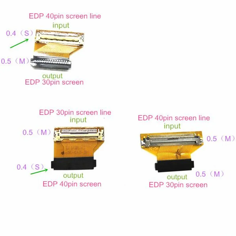 Светодиодный экран для ноутбука laneso ~ 1/ 2 полосы движения HQ S40 30 edp 0,4 мм 0,5 мм от 30 контактов до 40 контактов конвертер Кабельный адаптер соединитель