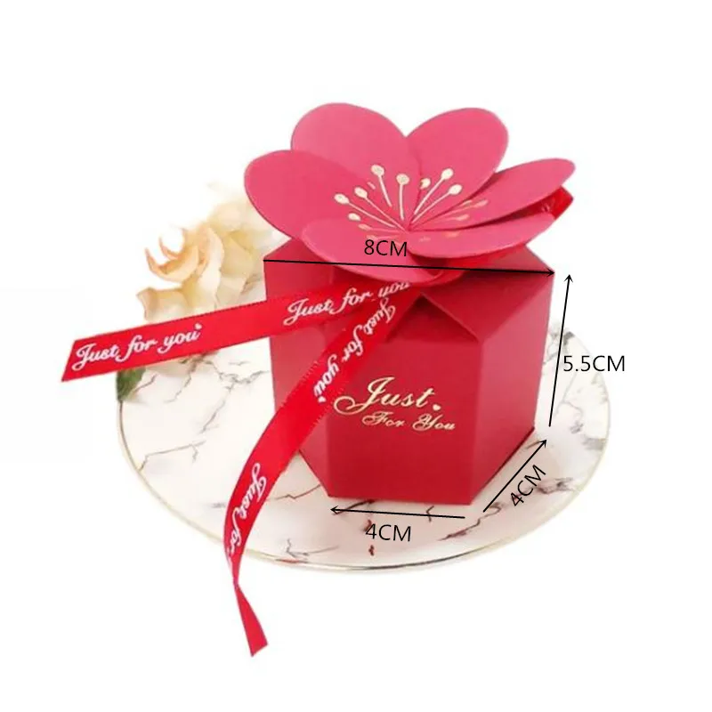 Pink Petal Chocolate Candy Boxes Cardboard Box Wedding Card Box Decoration Paper Gift Box Packaging Event Party Supplies