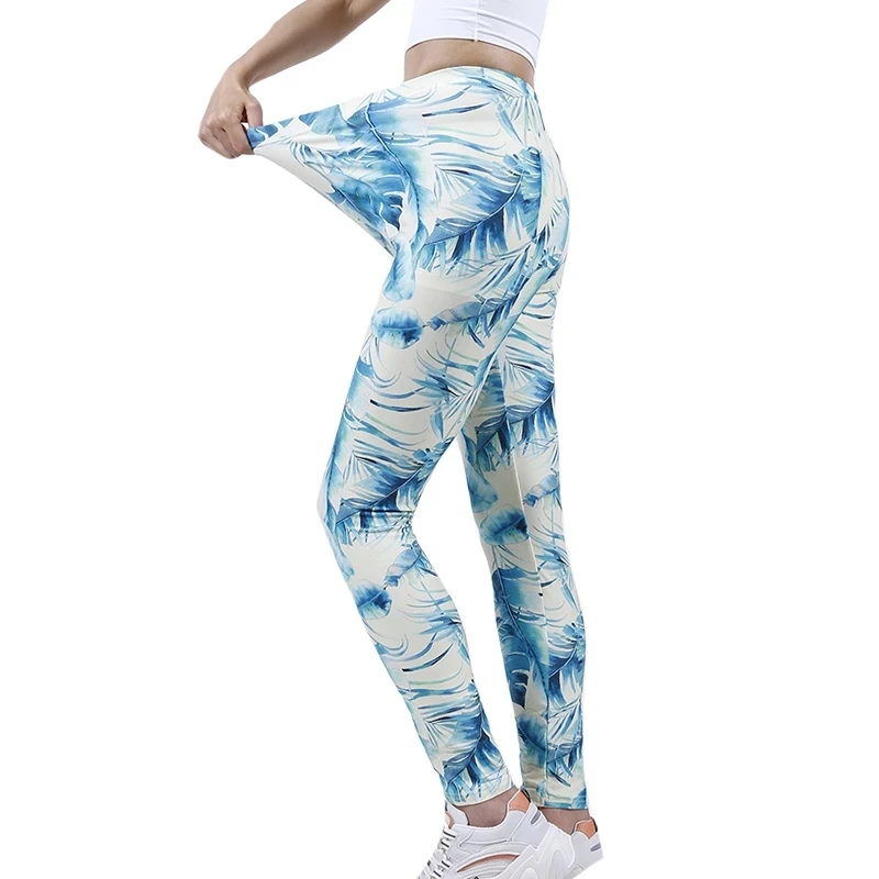 LJCUIYAO Tie Dye Yoga Pants Women Fitness Leggings Push Up Gym Tights Workout Elastic Waist Sport Running Comfortable Trousers