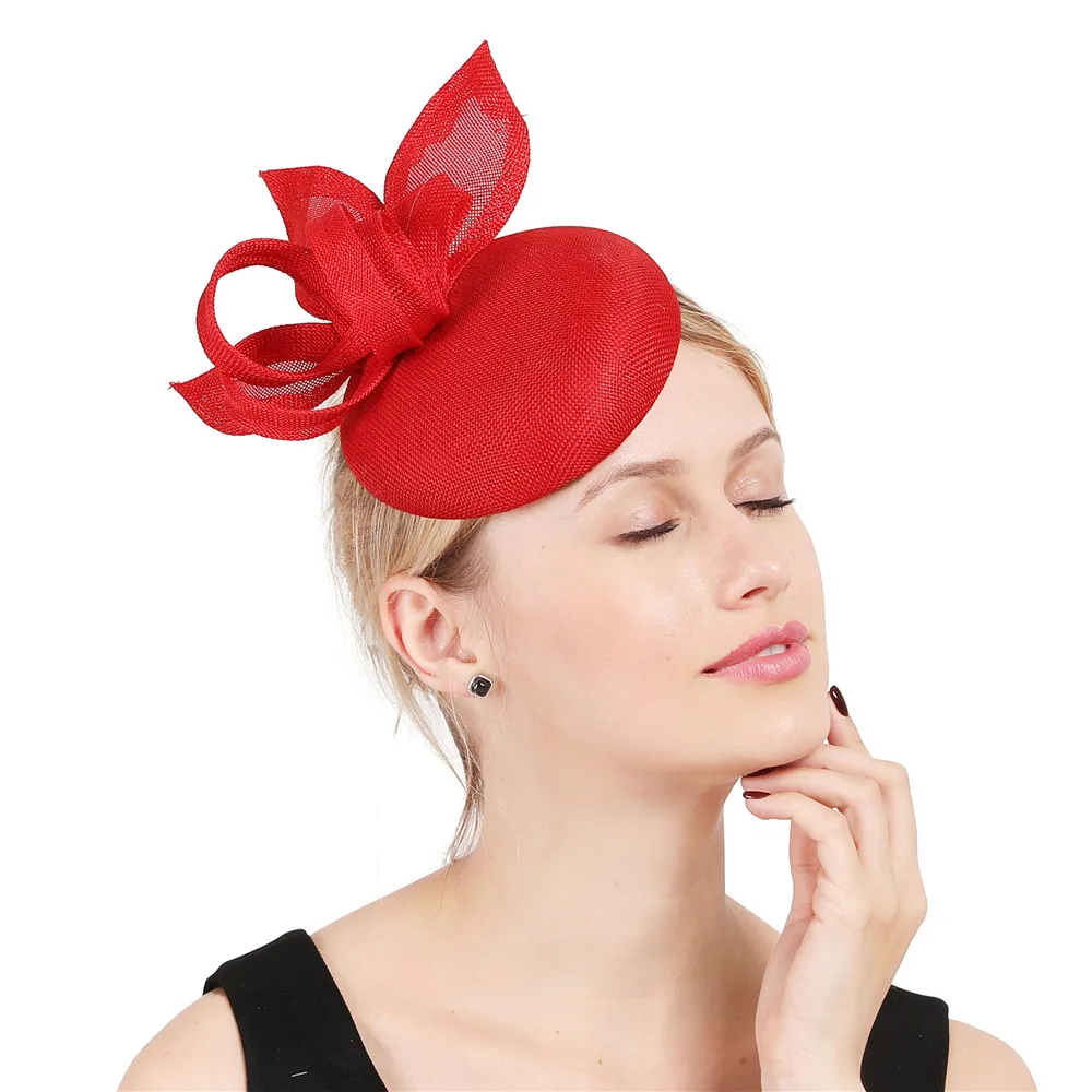 Lila Nachahmung Sinamay Fascinator Kopf bedeckung für Kentucky Derby Kirche Hochzeits feier Rennen Frauen Braut ereignis Anlass Hut – Detail 11