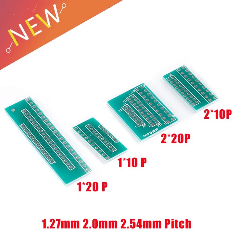 10PCS 1.27mm 2.0mm 2.54mm Pitch Interchange Transfer Plate Converter Single Double Row Pin PCB PCI Adapter Board