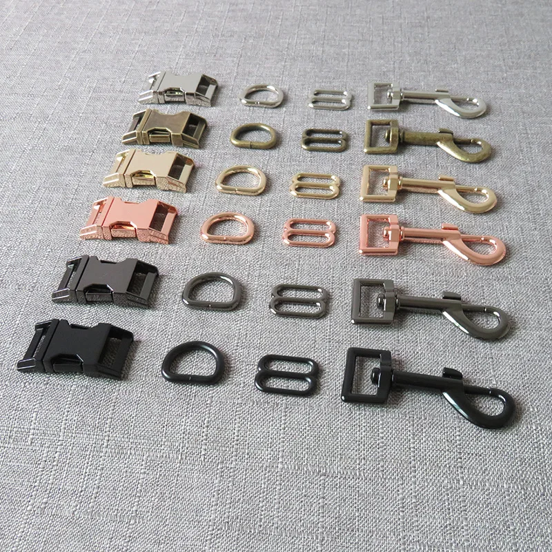 

20sets/Lot Wholesale 20mm Metal Buckles Hardware Adjuster D Ring Lobster Hooks Clasp For Pet Dog Collar Leash Harness Accessory