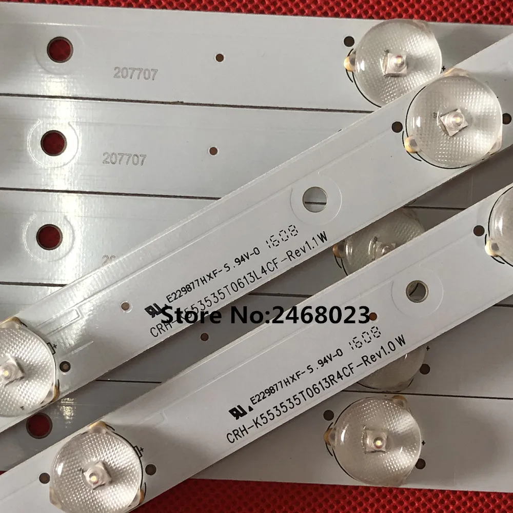 12Pcs LED Lampu Latar Strip untuk 55 "TV LS55A3155E5500U CN55GK720 CN55GK725 CRH-K553535T0613L4CF-Rev1.1 CRH-K553535T0613R4CF-Rev1.1